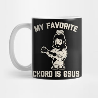 Vintage My Favorite Chord Is Gsus Tshirt Funny Catholic Jesus Guitar Mug